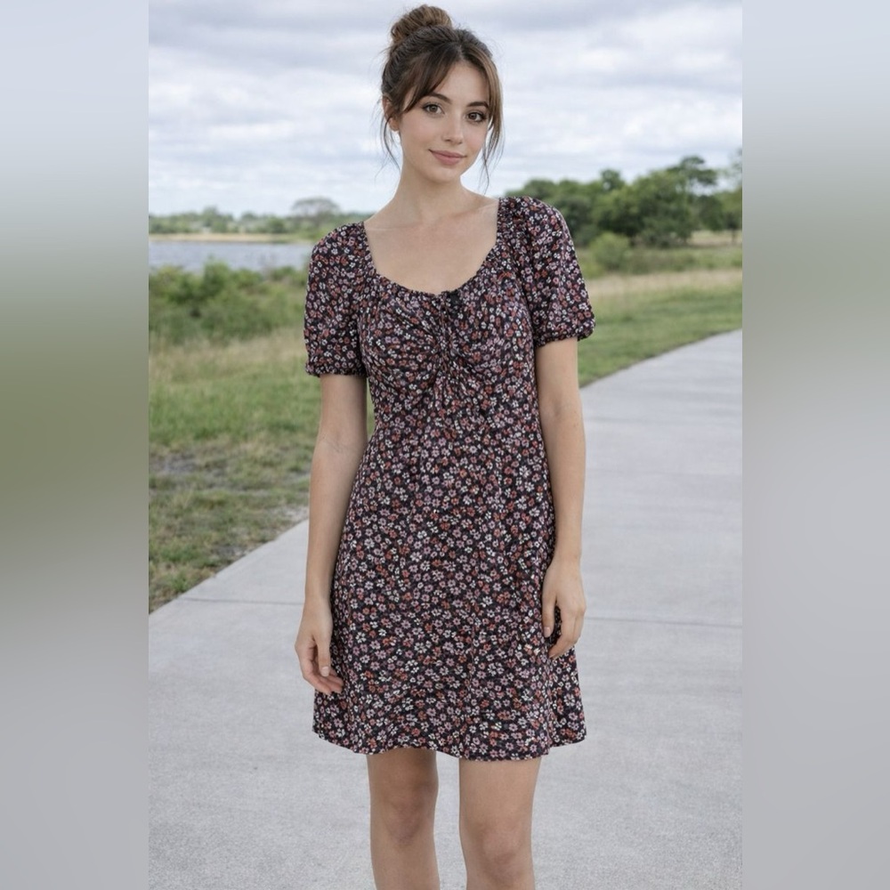 Floral Puff Sleeve Womens baby doll dress by wild fable .